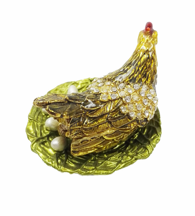 wholesale trinket box animal jewelry boxes hen animal jewelry box