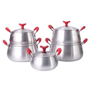 China Recyclable Spin Bottom Cookware Pot Alu Material For Kitchen Cooking factory