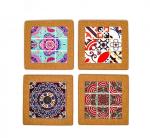 Wholesale 15*15cm Ceramic Trivet with Cork Holder for Home Decoration