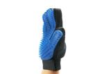 Black / Blue Pet Grooming Glove Polyester Liner Coated Smooth Nitrile Material