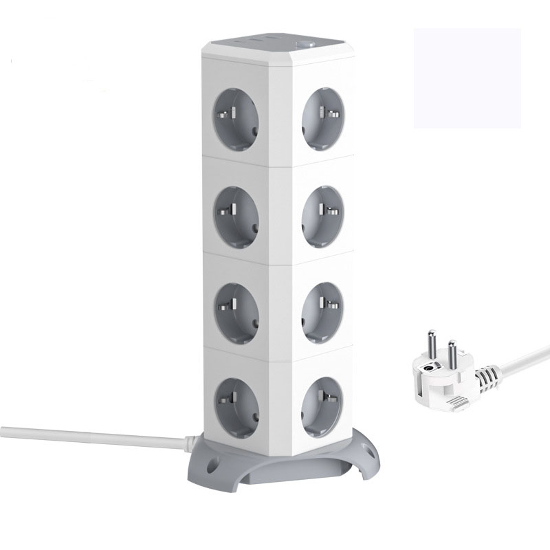 Customized Universal Multi Plug Tower Power Strip with USB Port and 1.8M Extension Cord