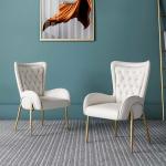 American Style Button Dining Chair 55*63*101cm Stainless Steel Leg