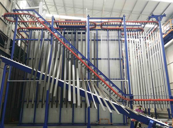 SUS Metal PP Spray Booth Vertical Powder Coating Line For Aluminium Alloy