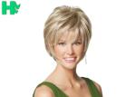 Fluffy Light Brown Short Fiber Wig Natural Looking Women Synthetic Wigs