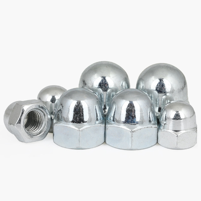 Direct Supply DIN1587 Hex Domed Cap Nuts in Nickel Galvanized White Blue Zinc Plated