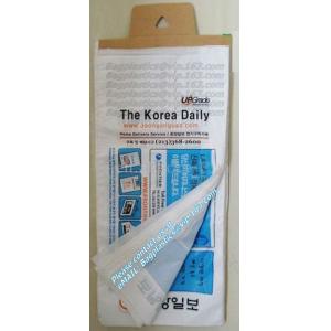 Disposable clear newspaper bags with cardboard header printed thin newspaper