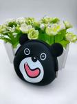 OEM Soft Silicone Toys Reusable Bags Black Cartoon Bear Shape
