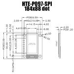 0.97'' 88x184 COG SSD1680 E- Paper Display Module With Equipment Control PCB