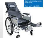 Hospital Lightweight Collapsible Wheelchair Blue Orange Light Foldable