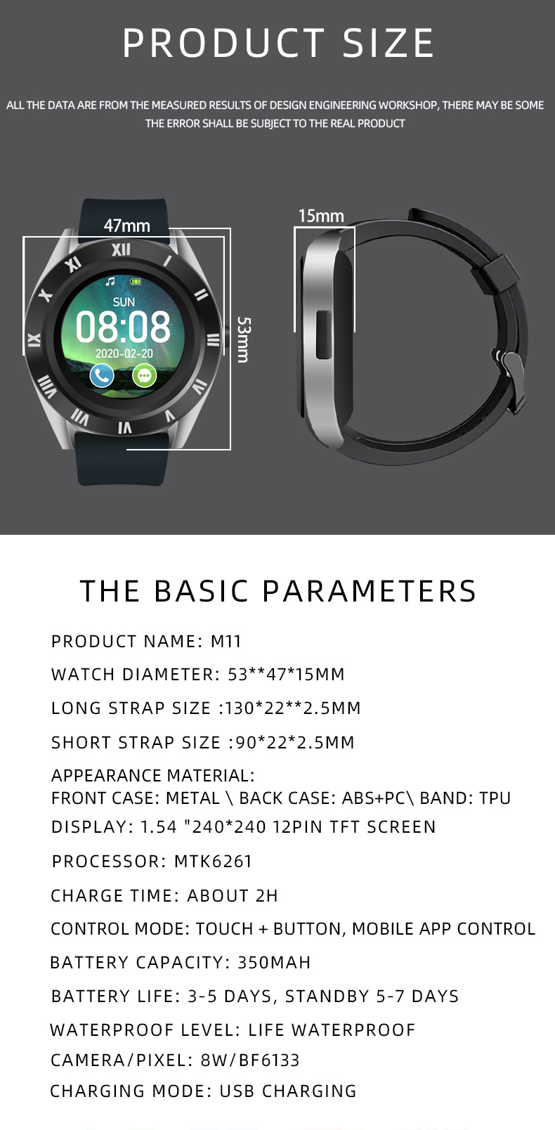 sport smart watch M11 1.3inch hot style general reusable mascarilla Custom OEM monitoring stepcounting smartwatches