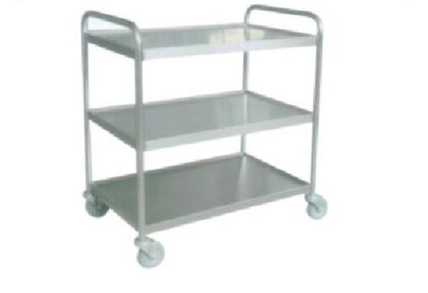 3 Layers Stainless Steel Storage Shelves Hand Trolley Cart Supermarket Equipment