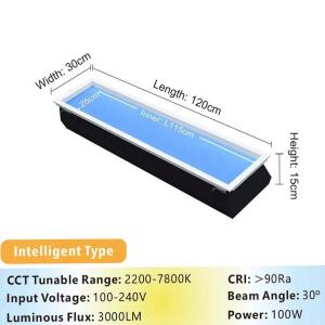 China Smart Voice Control Supported 100W LED Fake Skylight for Circadian Project factory