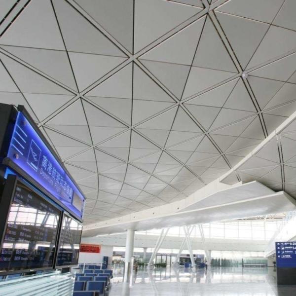 Perforated Acoustic Metal Ceiling Tiles Powder Coated Triangular For Convention