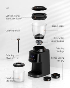 China Black Homeuse Coffee Bean Burr Grinder Electric Particle Size CE ETL CB factory