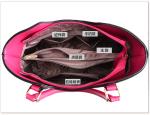 Classical Type Medium Soft Leather Tote Bag Pink Color With Metal Zipper