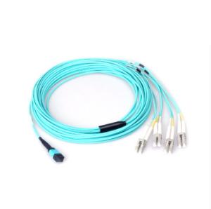 China MPO To LC Duplex OM3 OM4 Fiber Optic Patch Cord 8 Core 12 Cores MTP factory