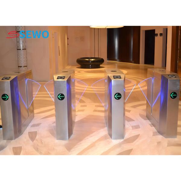 Security Bi Directional Turnstile SUS304 Flap Barrier Turnstile Gate For Hotel /