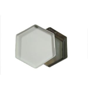 Hexagon Shape Printed Tin Boxes , Cartoon Pattern Tin Cookie Containers