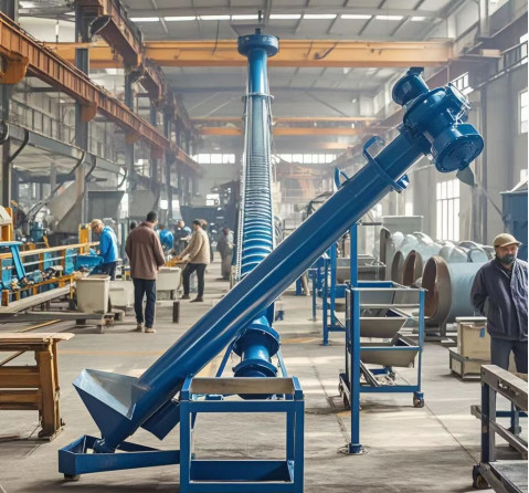 Screw Conveyer For Horizontal Or Inclined Conveying Of Materials Economical and durable