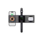 Black Foldable Wireless Charger Station 3 in 1 Charging for Phones iWatch and
