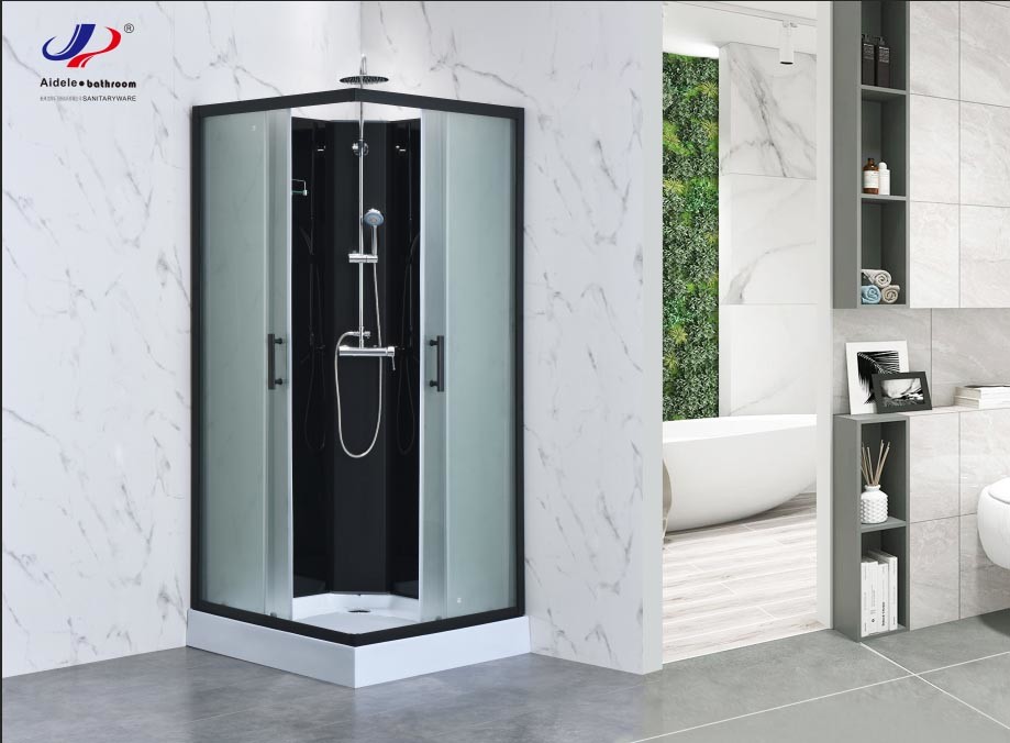 Customizable Shower Room With Matt Black Profile Frame And 4/5mm Tempered Glass