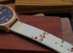 Nylon Straps Diamond Watches For Women With Colorful Flowers On It