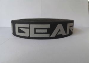 China 5 Cm Custom Jacquard Ribbon Gray On Black Color Custom Logo Printed factory