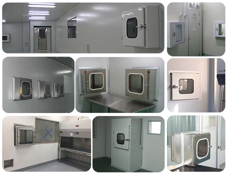 Lab Clean Room Pass Box Static Dynamic Air Shower Pass Box Internal Arc Treatment