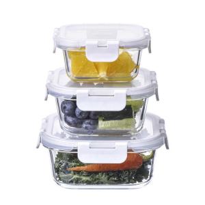 China Storage Canister Bamboo Lid Lunch Box Borosilicate Storage Canister Glass Food Storage Containers factory