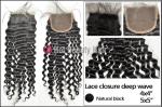 8 Inch Human Hair Top Closure Swiss Lace Dark Brown / Curly Hair Weaving
