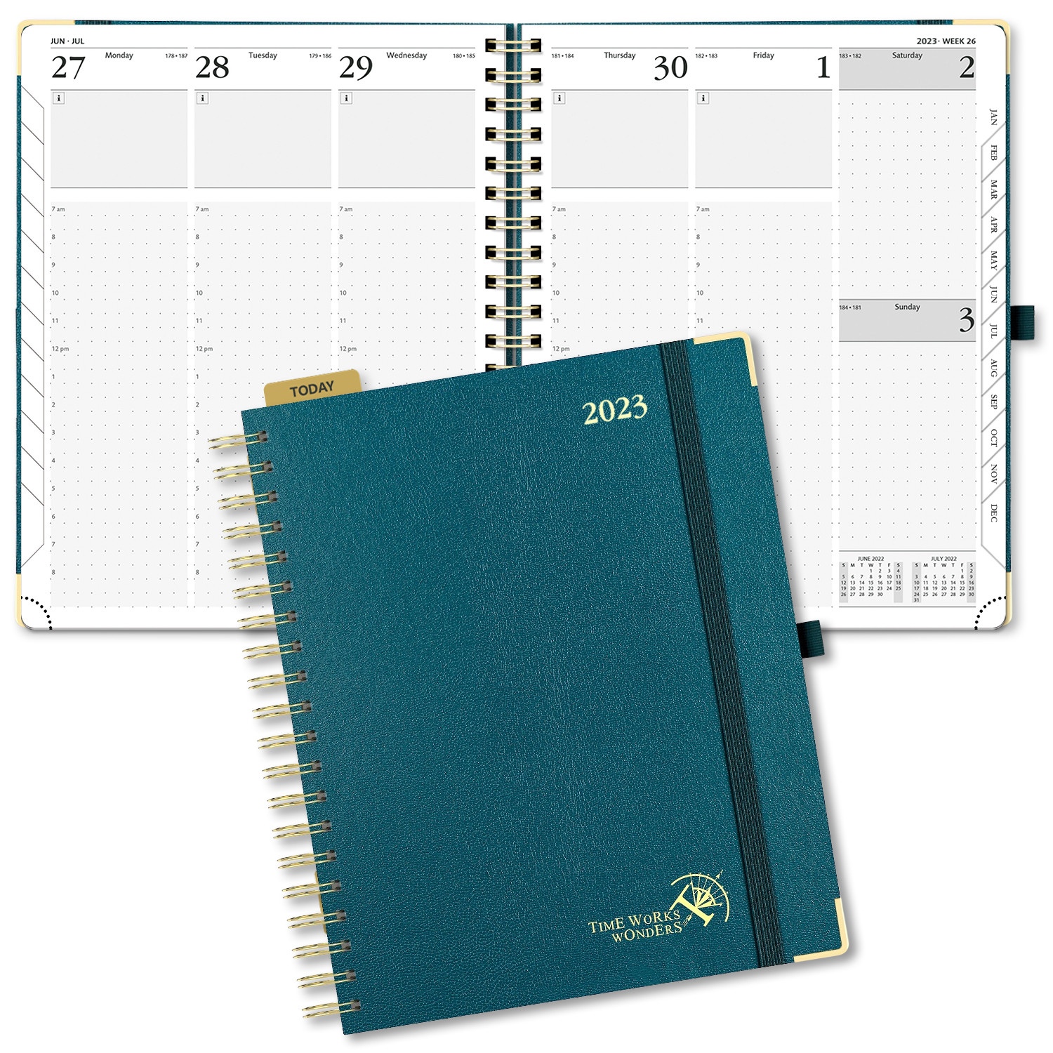Custom 6.5x8.5 Inch Daily Weekly Schedule 2023 Monthly Yearly Planner Light Pink