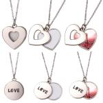 Sublimation Heart Shape Sliding Locket Necklace For Sublimation Printing