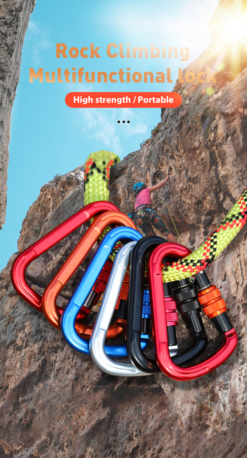 Heavy Industry Customized Color Aviation Aluminum 7075 Carabiner for Adventure Sports