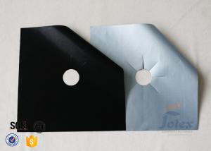 China 27x27cm Black / Silver PTFE Coated Gas Range Liners Stovetop Burner Protectors factory