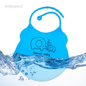 China Wholesale Customized Fancy Cartoon Printing Soft Waterproof Silicone Baby Bib Useful Reusable Baby Eating Tool factory