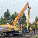 Q690D Three Section Demolition Boom Arm For Hitachi Komatsu Sanny