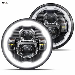 China Waterproof 7 Inch Led Headlights Halo Round Turn Signal Hi/Low Sealed Beam for Car factory