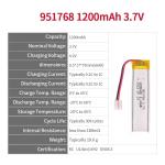 KC Approved 1200mAh 3.7v Lipo Battery Rechargeable 3.7v 1200mah 951768 Lithium