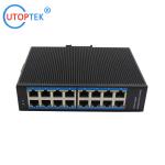 Industrial 16x10/100/1000Mbps RJ45 ports network switch DIN Rail IP40 4KV -40 ~