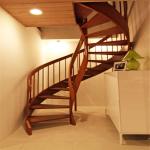 OEM ODM Wooden Spiral Stair , Indoor Wood Staircase Railing