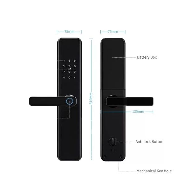 QLEUNG S818 Smart Wifi Door Lock with Fingerprint Password Card Access