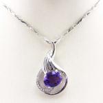 Women Jewelry 8mm x10mm Garnet Cubic Zircon Pendant Necklace (P36 )