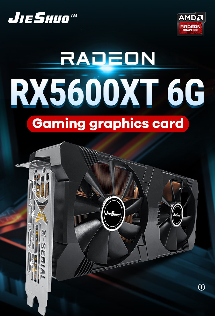 6G GDDR6 RX 5600 XT Graphics Card GPU PC 256BIT Computer Esports Game Video Card