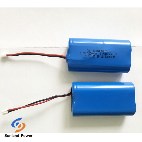 China 3.7V Rechargeable Lithium ion Battery ICR18650 1S2P with UL2054 For Lamp factory