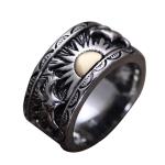 Mens 925 Sterling Silver Band Ring Antique Engraving Silver Ring (054020)