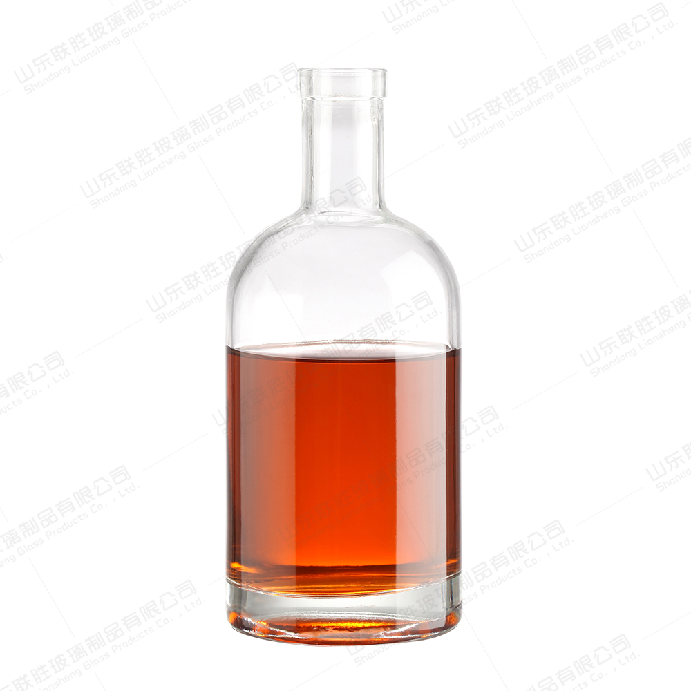 750ml Cylindrical Vodka Glass Wine Bottle With Cork Custom Size Accepted for Products