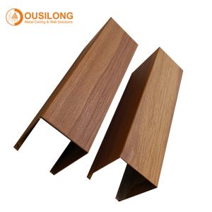 China Environmental Friendly Linear Metal Ceiling , Decorated Metal Ceiling T40mm x H60mm factory
