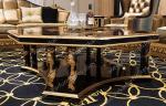 Luxury Royal Antique Gold Square Wooden Shenzhen hand carved Coffee Tables AT