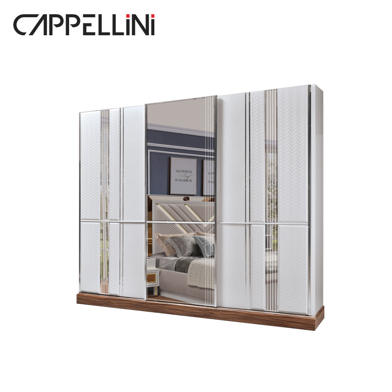 Silver Bed Bench Full Size Bedroom Furniture Sets MDF Wood Panel SGS