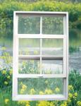 White Frame Single Hung Vinyl Windows UPVC Profile Easy Clean